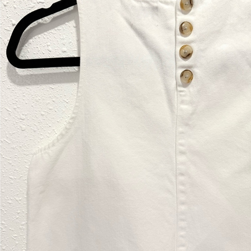 J. Crew White denim Sleeveless Shift Dress 2 - Picture 6 of 7